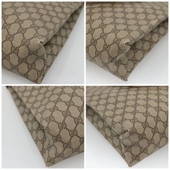 GUCCI GG Supreme Web Sherry Line Tote Bag PVC Beige Gold 39 02 091 Auth 135062 - Picture 15 of 15